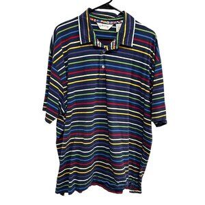 Orvis Mens Multicolor Stripe Polo Shirt 1Collared Short Sleeve Casual Top Sz 2XL